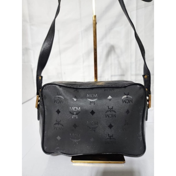 Authentic MCM Vintage Visetos Nylon Crossbody Bag Black - Picture 14 of 15